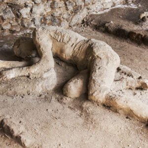body shapes of victims after the vesuvius eruptions, Pompeii, Italy
