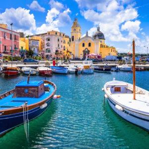 Italian holidays - cute small island Procida in Campania, Italy